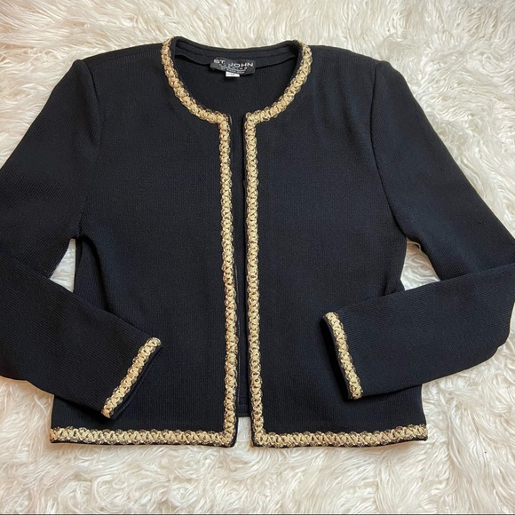 St. John Sweaters - St John Evening Marie Gray Cardigan Sz 12
